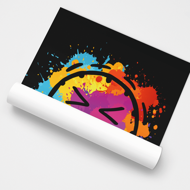 Poster - Black with Colour Splash Blinkie Emoji