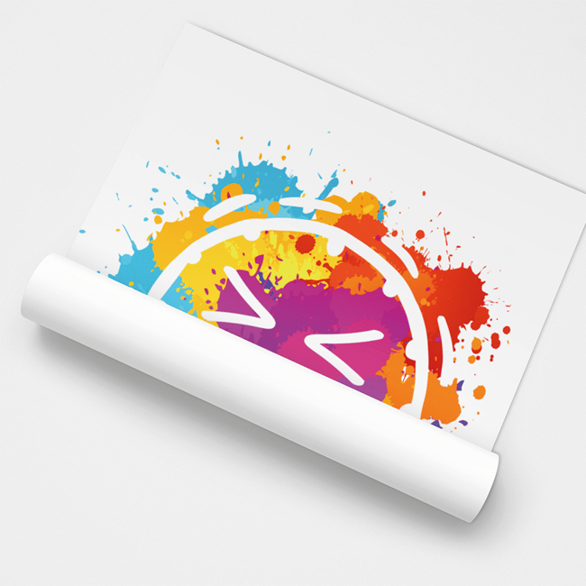 Poster - White with Colour Splash Blinkie Emoji