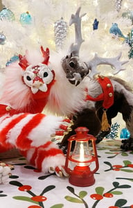 Image of Antlered Squiggle Dragons - Festive Edition