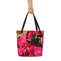 Image 2 of RED FLOWER TOTE BAG