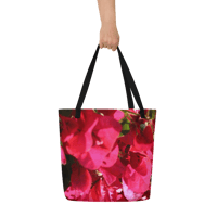 Image 1 of RED FLOWER TOTE BAG