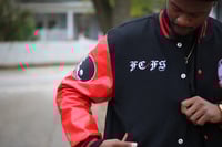 Image 4 of "My Land, My Plan" Varsity Jacket  Red, White, & Black
