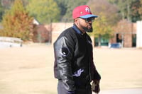 Image 3 of "My Land, My Plan" Varsity Jacket Blue, White, & Black