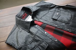 Image of LEATHER PLAID SHIRT