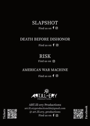 Image of BOSTON TAKEOVER TOUR 2023 // SLAPSHOT // DEATH BEFORE DISHONOR // RISK // AMERICAN WAR MACHINE 