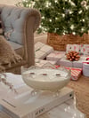 Thy Sweet Grace in Jeanette  Lombardi 1940s Glass Footed Triple Wooden Wick Soy Candle 