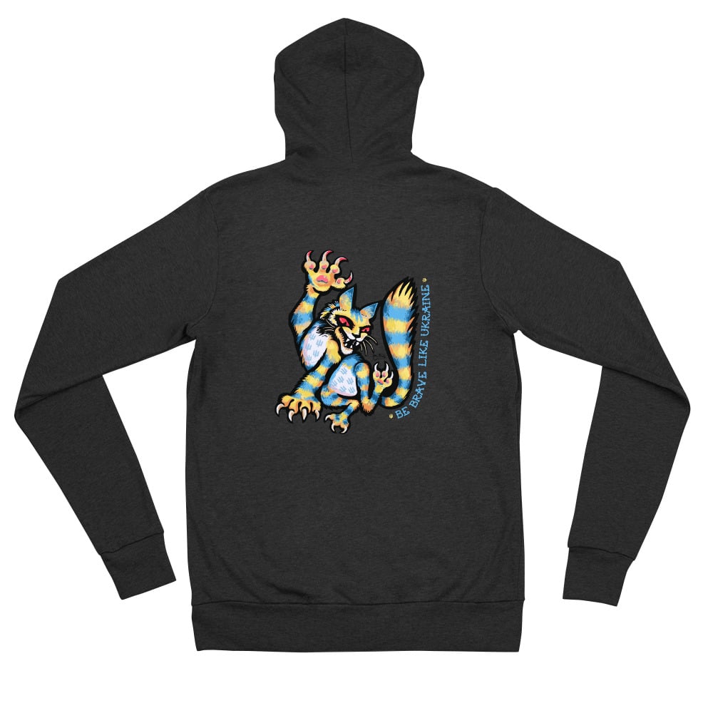 Image of Brave Cat Ukraine Unisex zip hoodie
