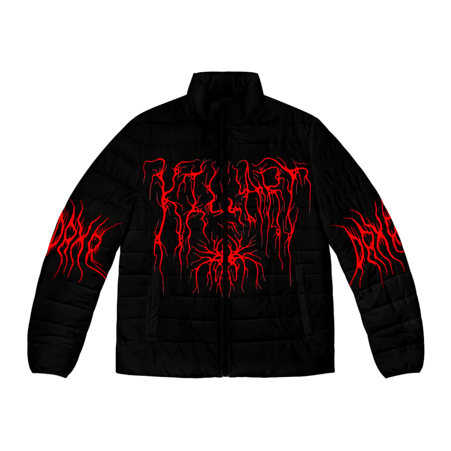 Image of KILL ART PUFFER BLCK AND RED