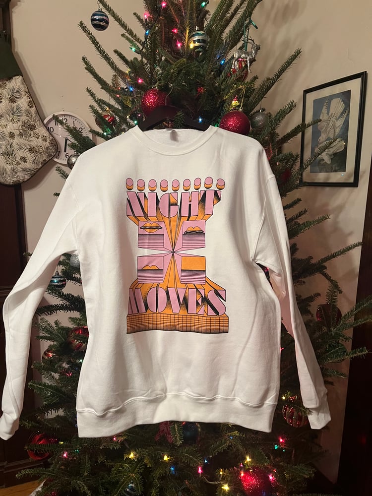 Image of Crew neck SWEATSHIRT (3 color print on White)