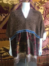 Image 1 of Dazo62 Custom Made RL Velvet &  Brown Chenille Fabric W/Roped Fringe & Denim Accent 