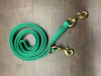 Image 2 of 3/4” wide XHD nylon double snap leads - Hunter green