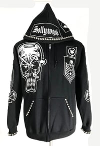 Image 3 of MV Evil Fun Custom patched and studded hoodie