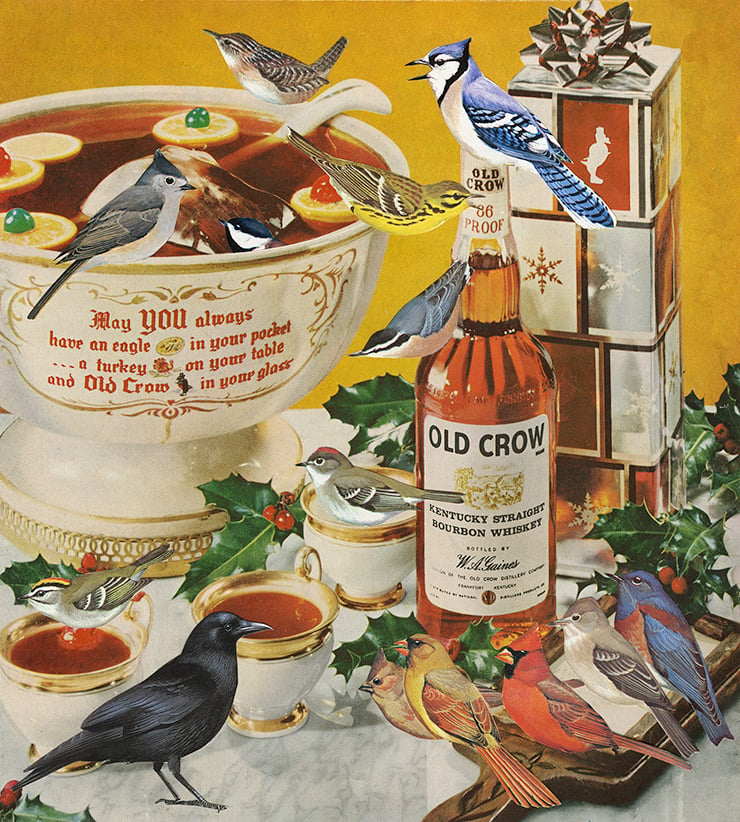 Image of Crow's annual Winter Solstice Bash - limited edition collage print.