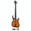 RA-4 BASS NECK-THRU USA MODEL O2 SERIES 4 STRING FLAME TOP