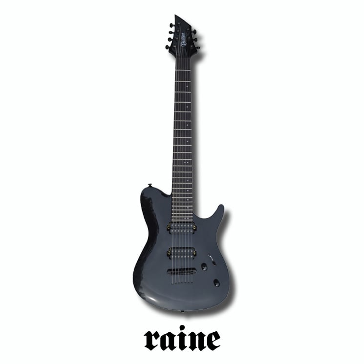 Image of RAINE 7 - Demo unit, Neck thru body, See thru Black, Replaced Nut