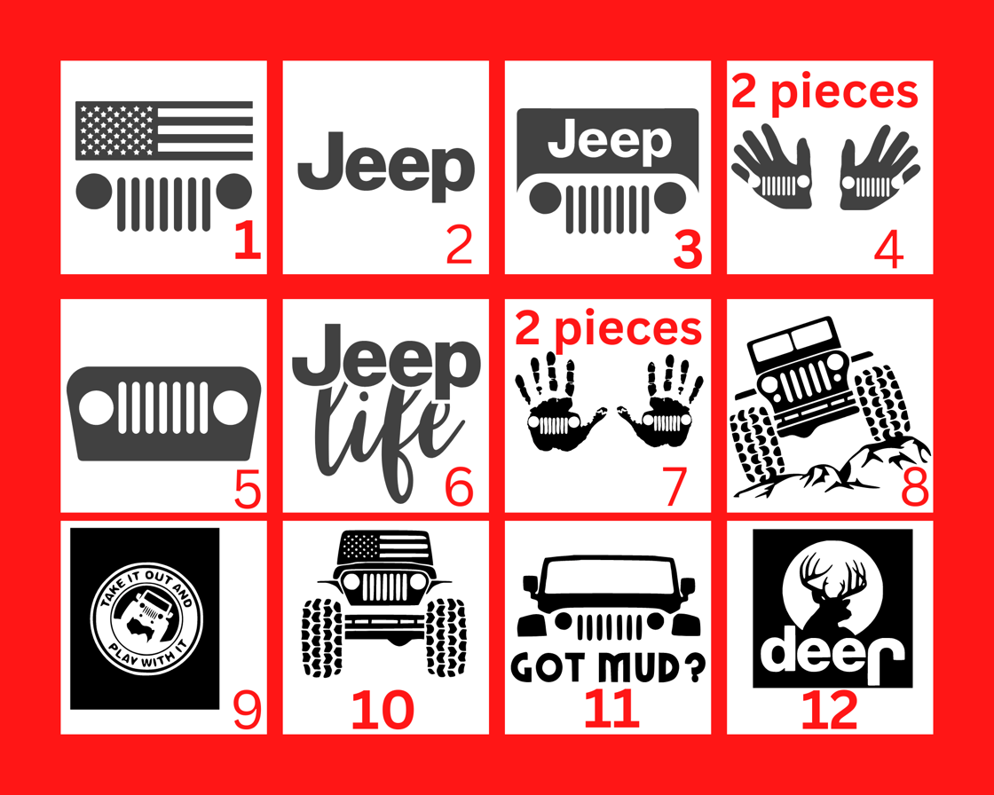 Image of Jeep Decals #1-#12