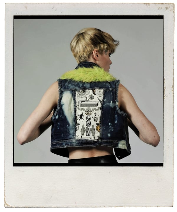Image of "Lucky 13" Denim Vest- Size X Small