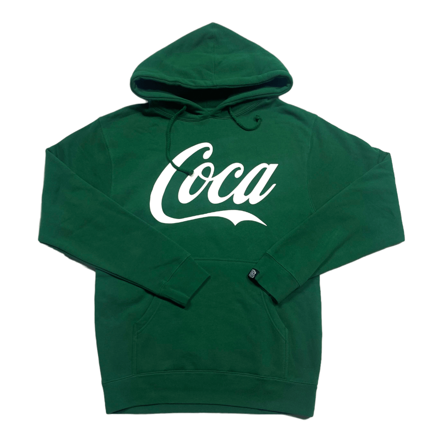 Image of COCA HEAVYWEIGHT DARK GREEN HOODIE