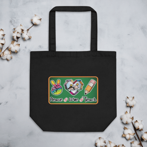 Image of Peace - Love - Teach 13.5" Tote Bag