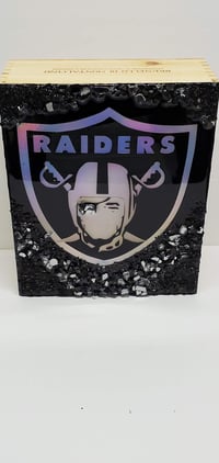 Image 1 of NFL Team Inspired Wine Box  Raiders  (Custom Order Only)