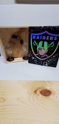 Image 2 of NFL Team Inspired Wine Box  Raiders  (Custom Order Only)