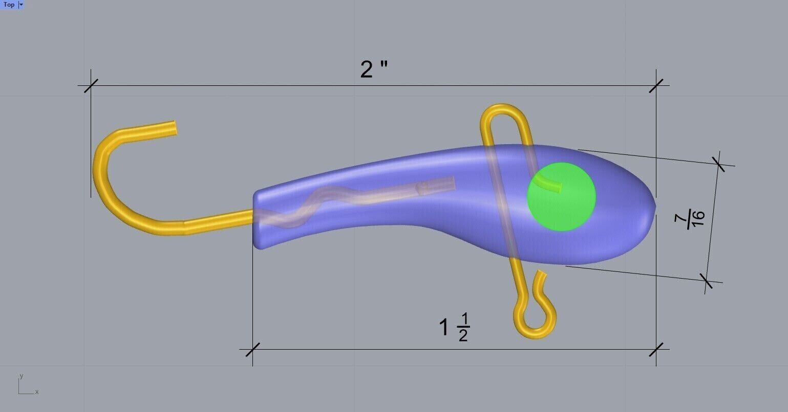 Vertical Jigging Minnow Mold ( 6 cavity ) Size: 1/2 oz ( Starter Kit )