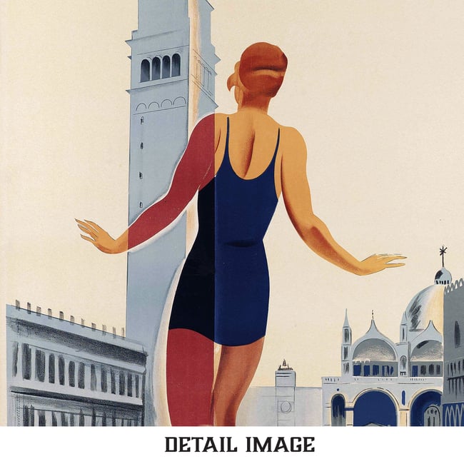 Venezia Lido | Dudovich & Nizzoli | 1930 | Vintage Travel Poster | Wall Art Print | Home Decor