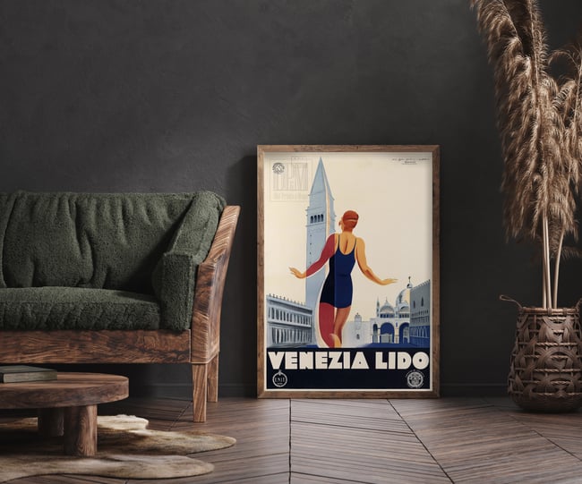 Venezia Lido | Dudovich & Nizzoli | 1930 | Vintage Travel Poster | Wall Art Print | Home Decor