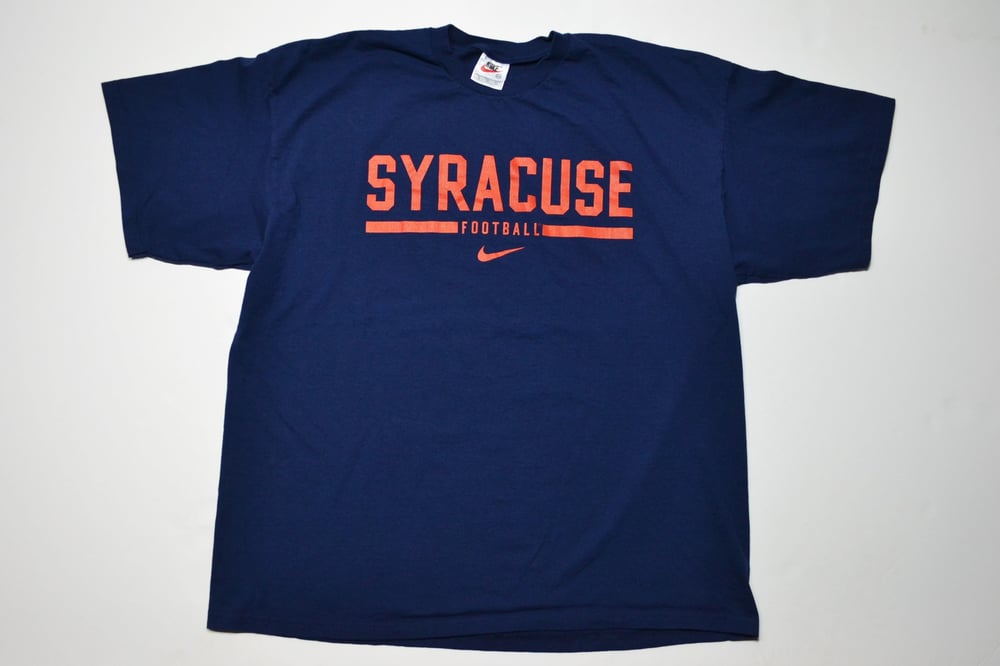 Image of Vintage 1990's Syracuse University Orangemen Nike Football T-Shirt Sz.XXL