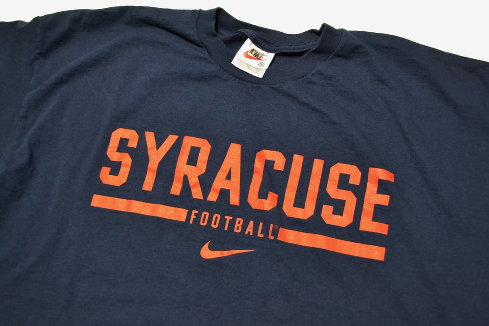 Image of Vintage 1990's Syracuse University Orangemen Nike Football T-Shirt Sz.XXL