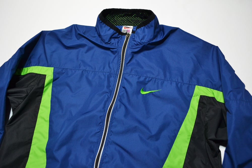 Image of Vintage 1990's Nike Air Climafit Scream Green 3M Windbreaker Jacket Sz.XL