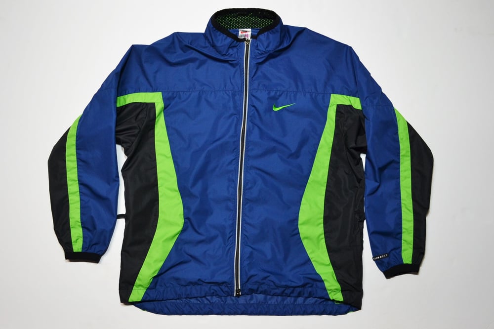 Image of Vintage 1990's Nike Air Climafit Scream Green 3M Windbreaker Jacket Sz.XL