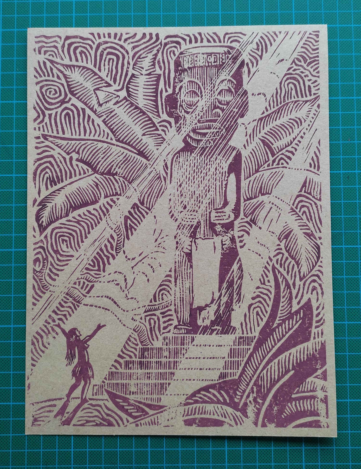 Image of DEEP INTO THE JUNGLE LINOPRINT