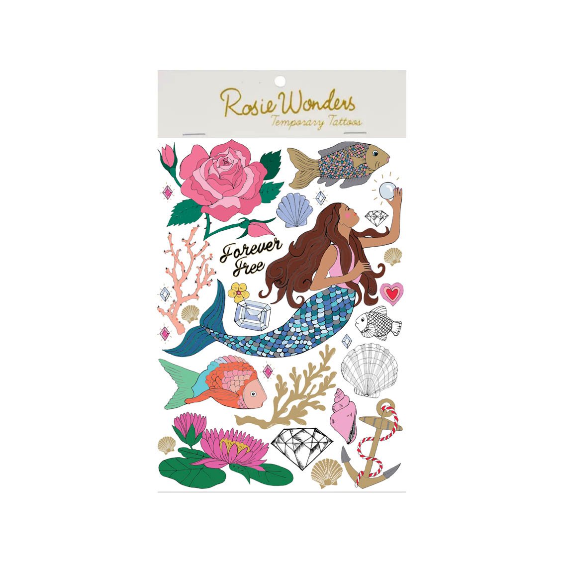 **NEW** Mermaid Treasure A6 Temporary Tattoos