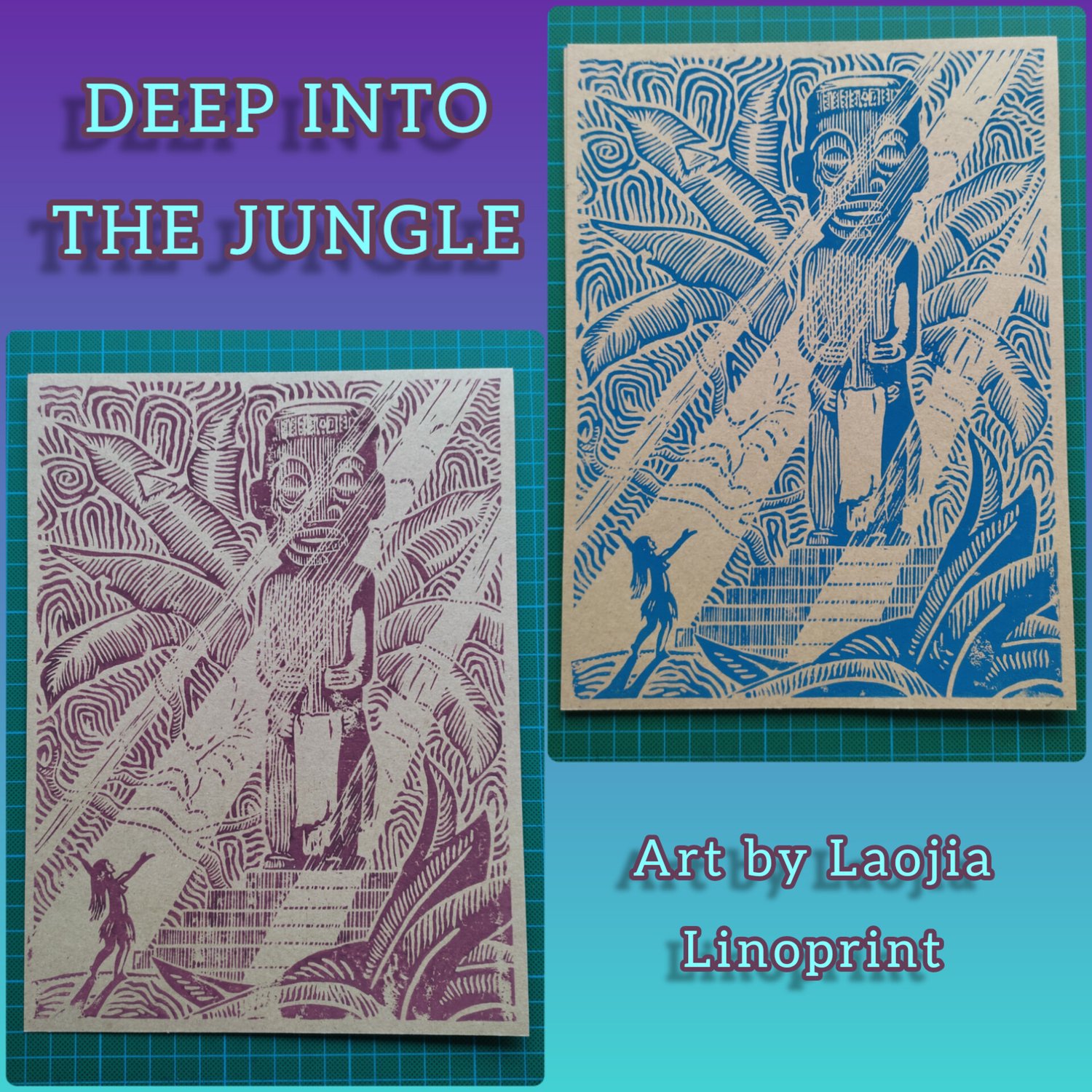 Image of DEEP INTO THE JUNGLE LINOPRINT