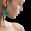 DREAM GLITTER / PLISSÉ  Green Earring