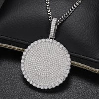 Image 5 of Moissanite Circle Medallion Pendant 
