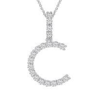 Image 1 of Moissanite Letter Pendant