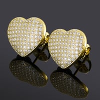Image 3 of Moissanite  Diamond Heart Earrings