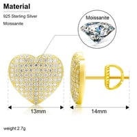 Image 5 of Moissanite  Diamond Heart Earrings