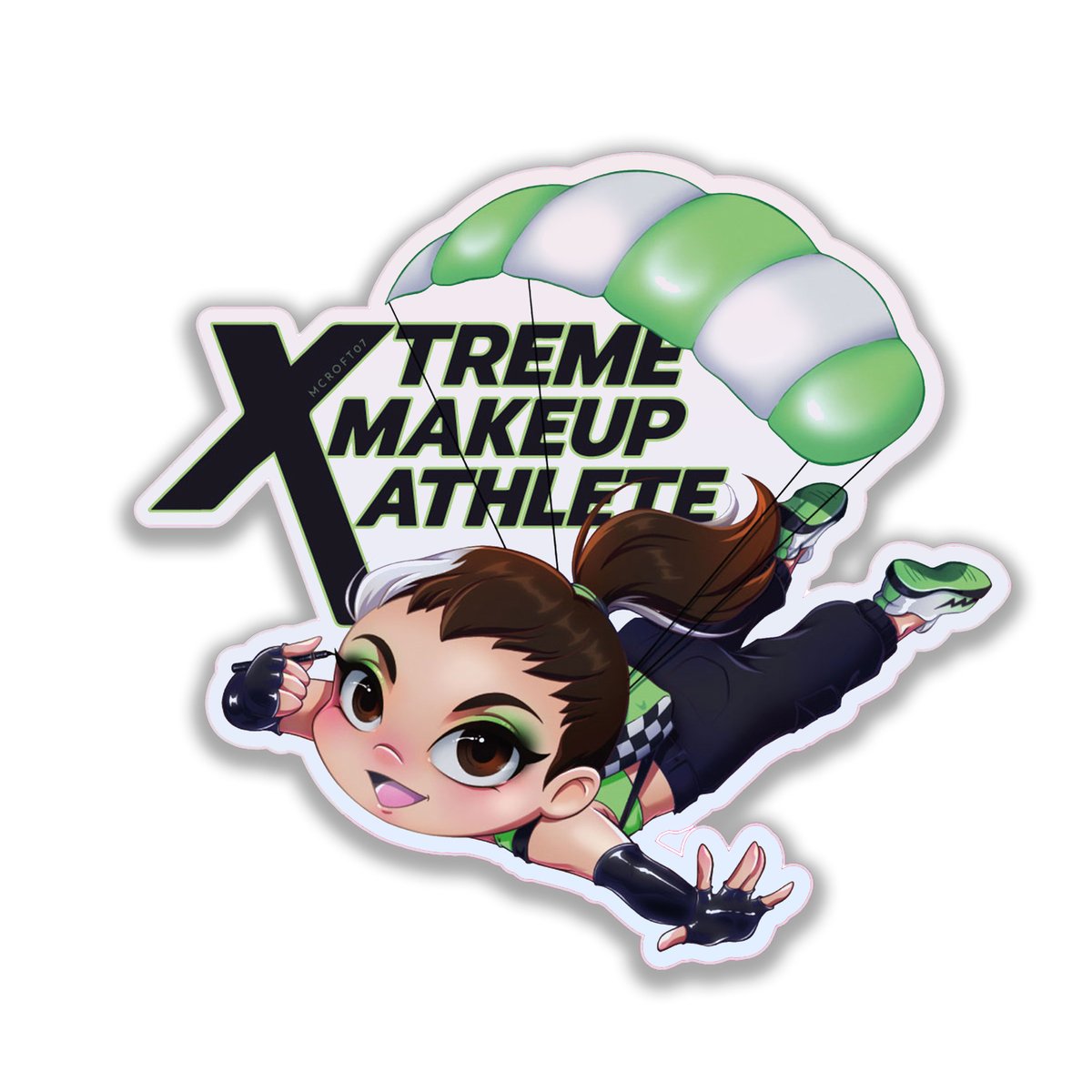 HOLOGRAPHIC Xtreme Makeup Athlete Sticker Sky Diving mcroft07