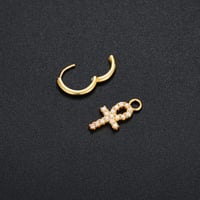 Image 2 of Moissanite Diamond Religious Earrings 