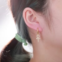 Image 1 of Moissanite Diamond Religious Earrings 