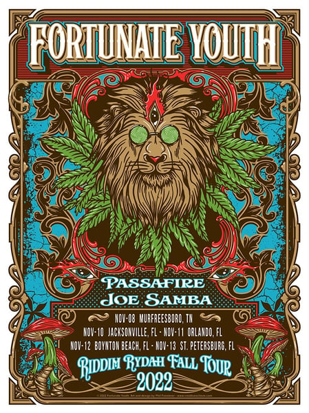 Image of Fortunate Youth Gig Poster - Signed and Numbered Artist Print