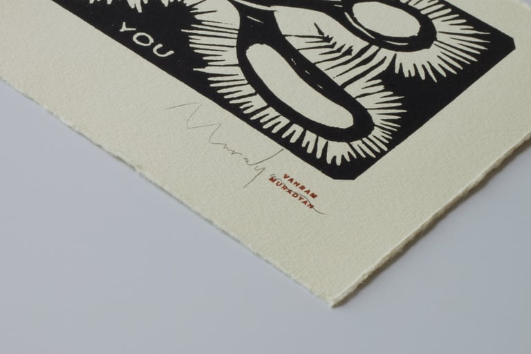 “Thank You” Limited Edition Linocut Print Image 3