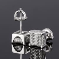 Image 5 of Square Moissanite Diamond Earrings