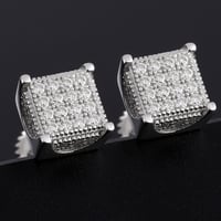 Image 1 of Square Moissanite Diamond Earrings