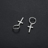 Image 1 of Religion Cross Moissanite Diamond Earrings