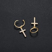 Image 3 of Religion Cross Moissanite Diamond Earrings