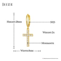 Image 4 of Religion Cross Moissanite Diamond Earrings